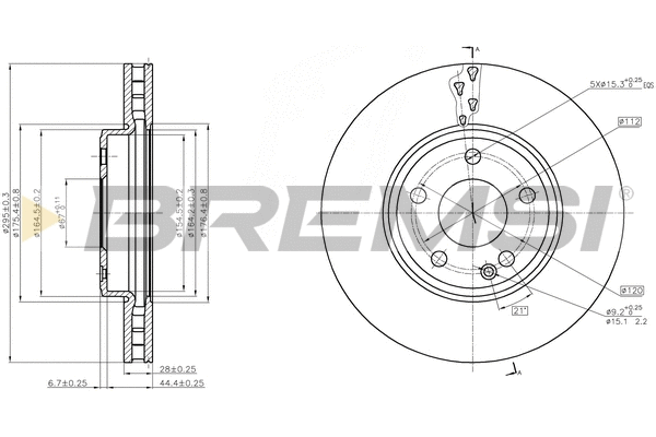 Disque de frein BREMSI CD8460V