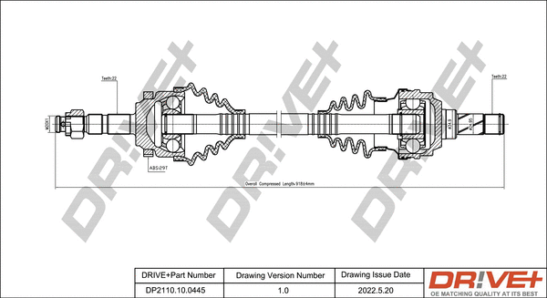 Arbre de transmission Dr!ve+ DP2110.10.0445