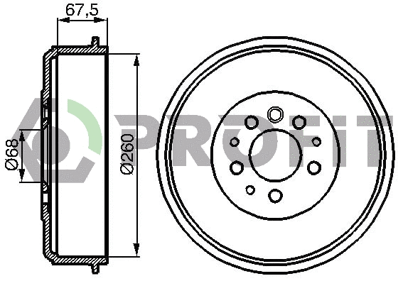 Tambour de frein PROFIT 5020-0100