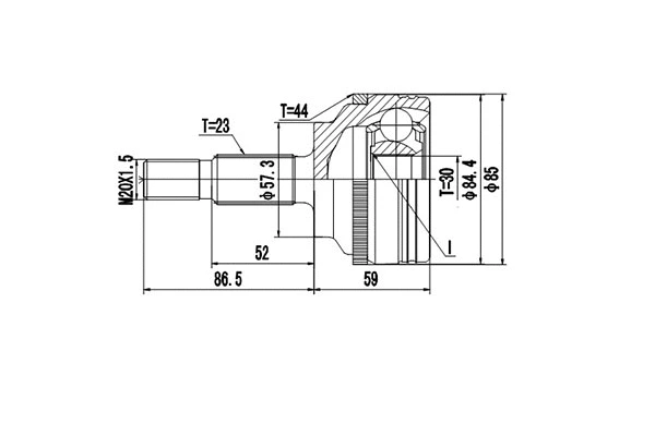Jeu de joints, arbre de transmission DYNAMATRIX DCV850069