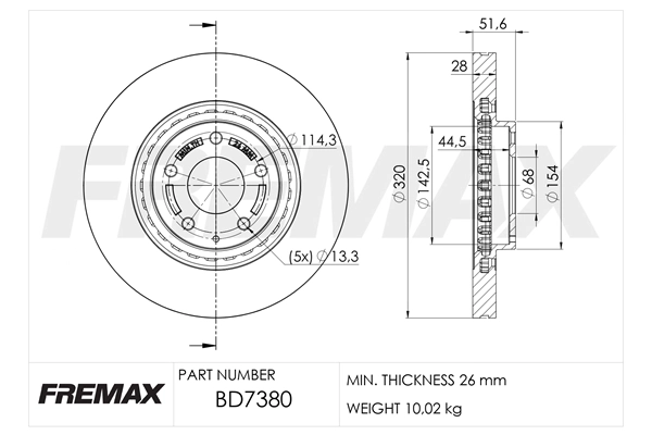Disque de frein FREMAX BD-7380