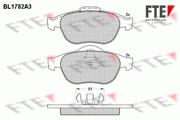 Kit de plaquettes de frein, frein à disque FTE 9010352
