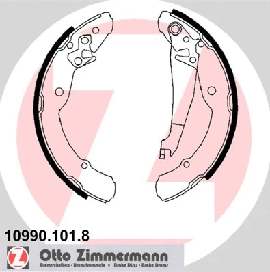 Jeu de mâchoires de frein ZIMMERMANN 10990.101.8