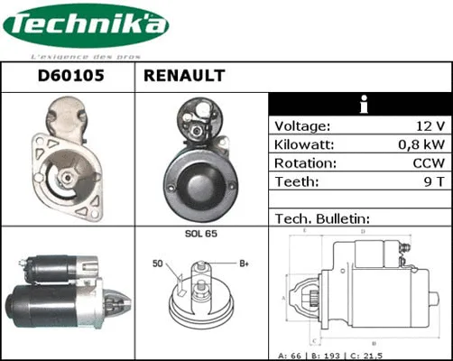 Démarreur Technika D60105