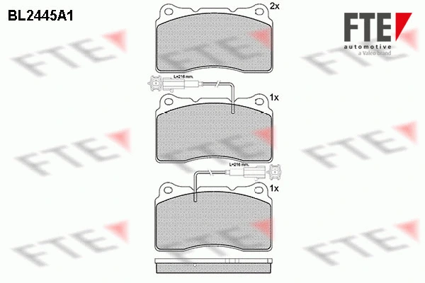 Kit de plaquettes de frein, frein à disque FTE 9011049