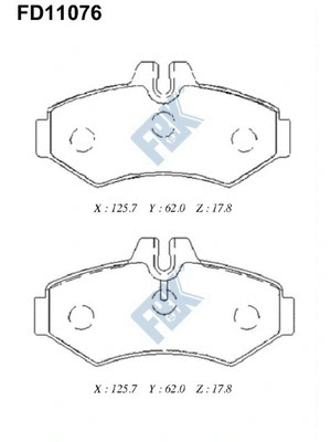 Kit de plaquettes de frein, frein à disque FBK FD11076