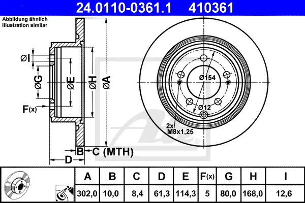 Disque de frein ATE-APAC 24.0110-0361.1