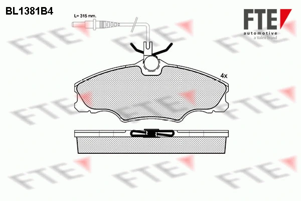 Kit de plaquettes de frein, frein à disque FTE 9010156