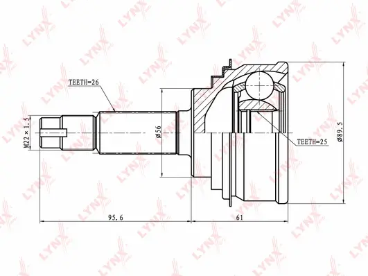 Jeu de joints, arbre de transmission LYNXAUTO CO-7512