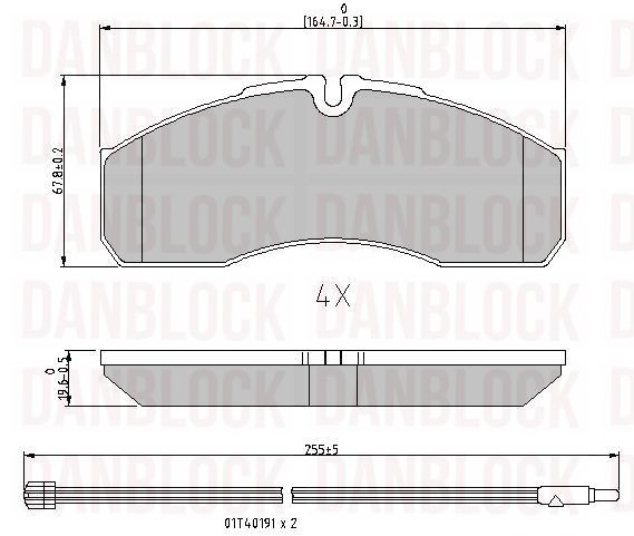 Kit de plaquettes de frein, frein à disque DANBLOCK DB 511004