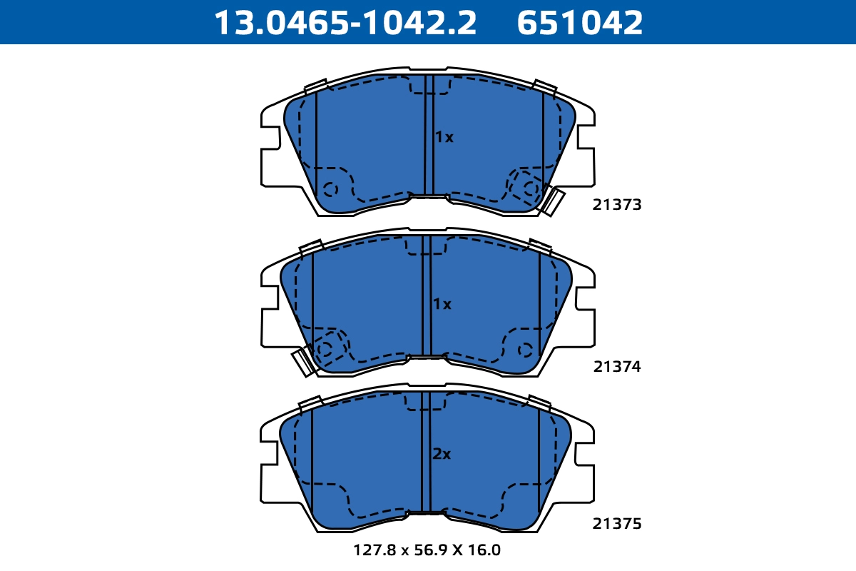 Kit de plaquettes de frein, frein à disque ATE-APAC 13.0465-1042.2