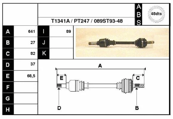 Arbre de transmission Technika 28089A