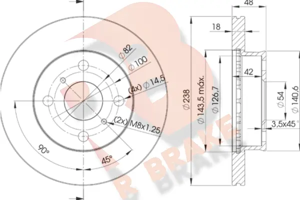 Disque de frein R BRAKE 78RBD22250