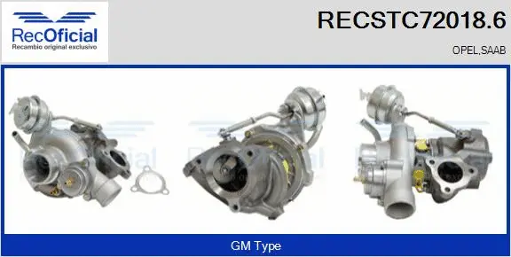 Turbocompresseur, suralimentation RECOFICIAL RECSTC72018.6