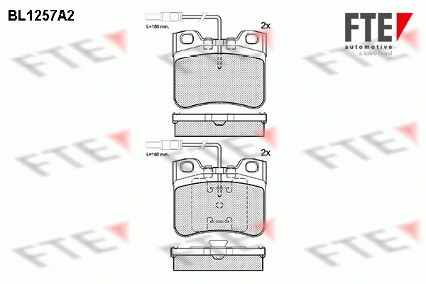 Kit de plaquettes de frein, frein à disque FTE 9010080
