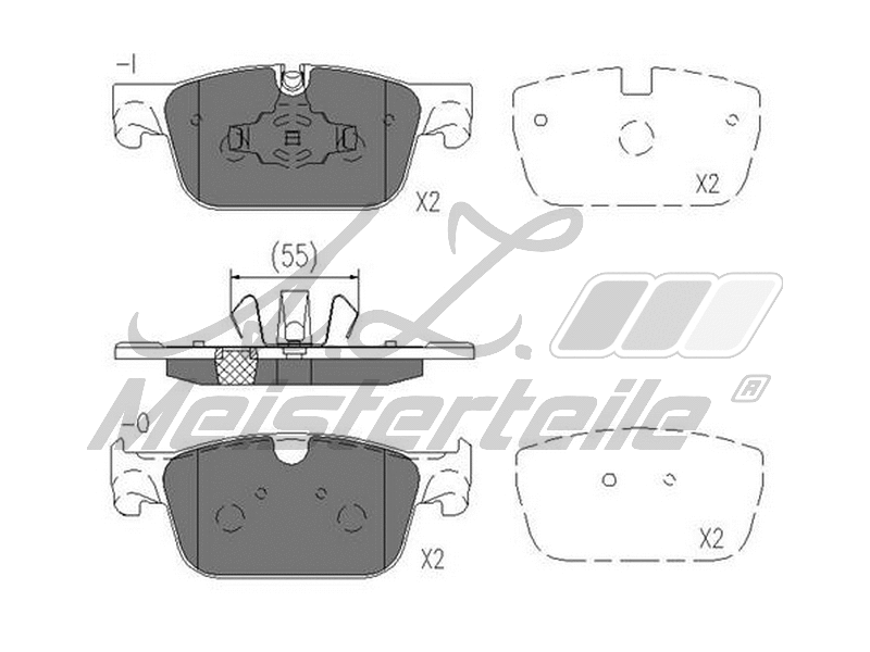 Kit de plaquettes de frein, frein à disque A.Z. Meisterteile AZMT-44-022-2454