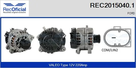 Alternateur RECOFICIAL REC2015040.1