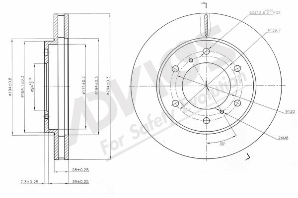 Disque de frein ADVICS-SEA D6F281