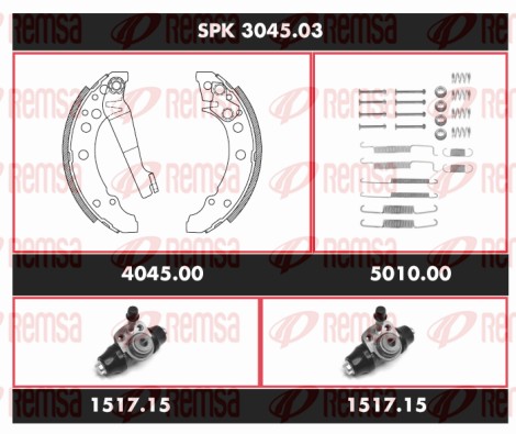 Kit de freins, freins à tambours REMSA SPK 3045.03