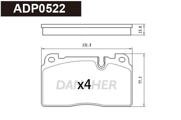 Kit de plaquettes de frein, frein à disque DANAHER ADP0522