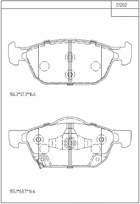 Kit de plaquettes de frein, frein à disque ASIMCO KD1202