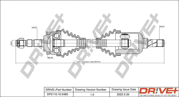 Arbre de transmission Dr!ve+ DP2110.10.0485