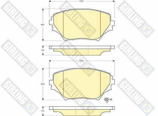 Kit de plaquettes de frein, frein à disque GIRLING 6132519