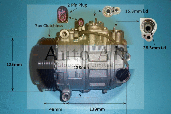 Compresseur, climatisation AUTO AIR GLOUCESTER 14-0351