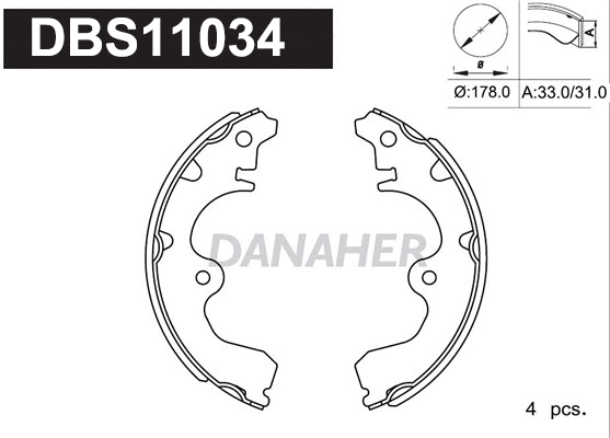 Jeu de mâchoires de frein DANAHER DBS11034