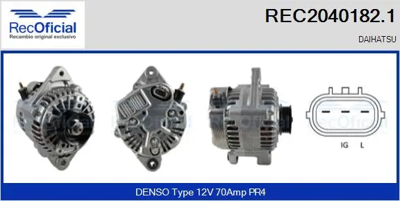 Alternateur RECOFICIAL REC2040182.1