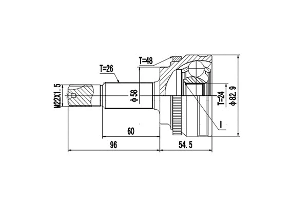 Jeu de joints, arbre de transmission DYNAMATRIX DCV859153