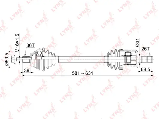 Arbre de transmission LYNXAUTO CD-1140