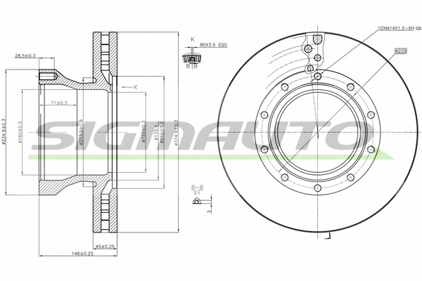 Disque de frein SIGMAUTO DB0258V