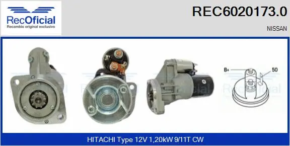 Démarreur RECOFICIAL REC6020173.0
