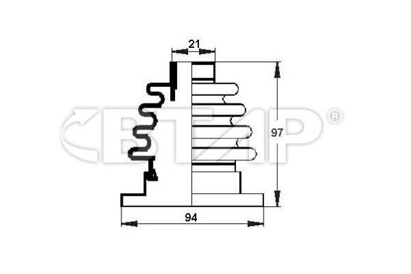 Joint-soufflet, arbre de commande BTAP BVC502-001