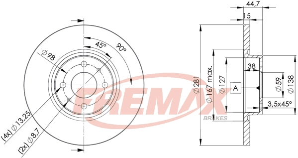 Disque de frein FREMAX BD-0355