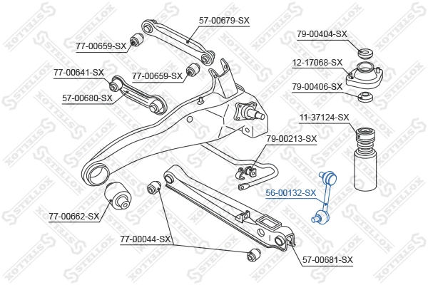 Entretoise/tige, stabilisateur STELLOX 56-00132-SX