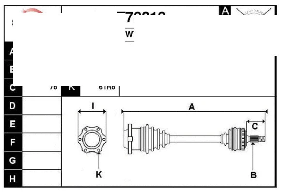 Arbre de transmission Technika 67318