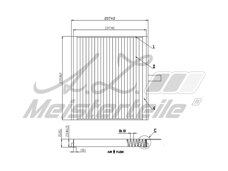 Filtre, air de l'habitacle A.Z. Meisterteile AZMT-41-010-1759