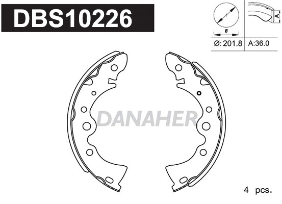 Jeu de mâchoires de frein DANAHER DBS10226