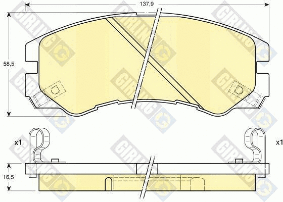 Kit de plaquettes de frein, frein à disque GIRLING 6111869