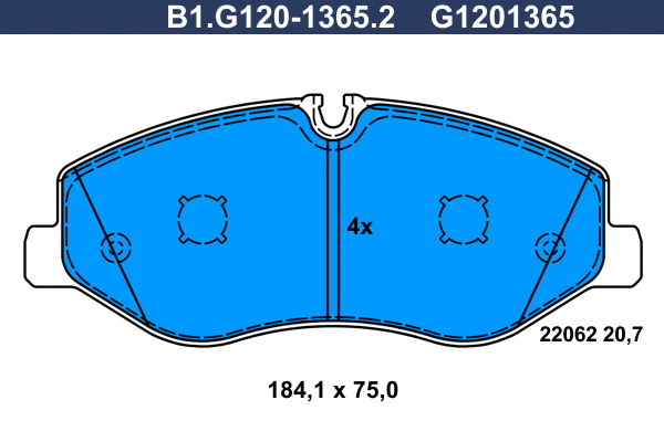 Kit de plaquettes de frein, frein à disque GALFER B1.G120-1365.2