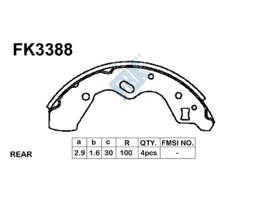 Jeu de mâchoires de frein FBK FK3388