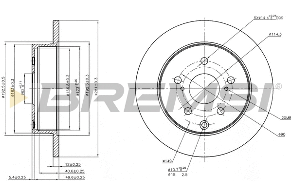 Disque de frein BREMSI CD7846S