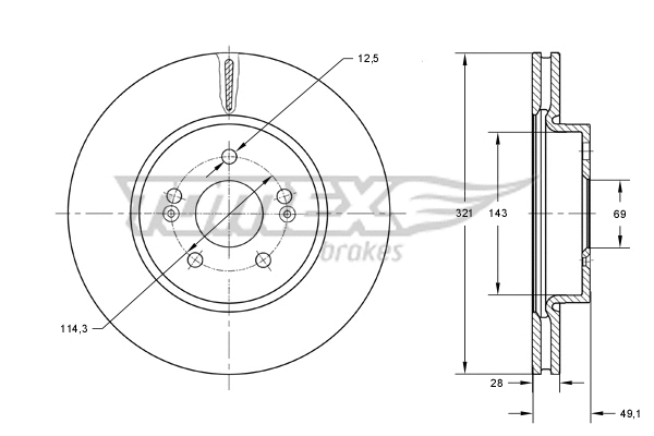 Disque de frein TOMEX Brakes TX 73-32