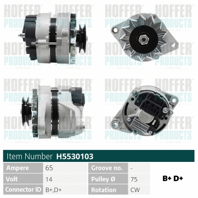 Alternateur HOFFER H5530103