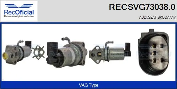 Vanne EGR RECOFICIAL RECSVG73038.0