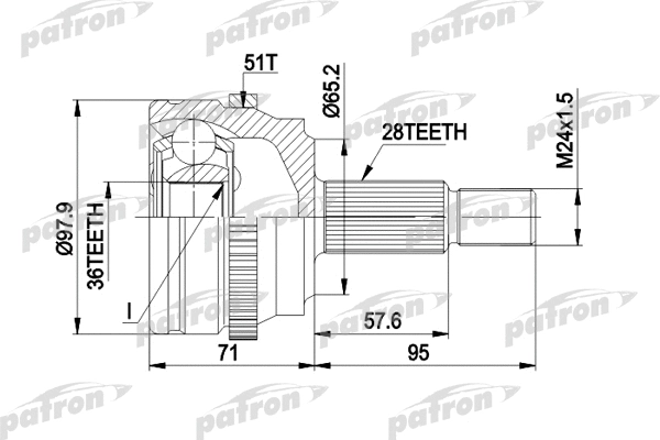 Jeu de joints, arbre de transmission PATRON PCV1453