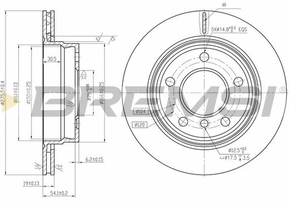 Disque de frein BREMSI CD6831V