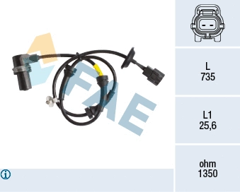 Capteur, vitesse de roue FAE 78163